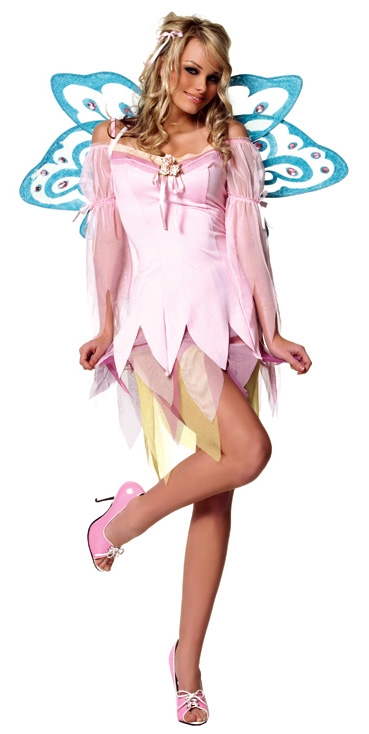 Pink Nymph Fairy Sexy Adult Costume - Click Image to Close