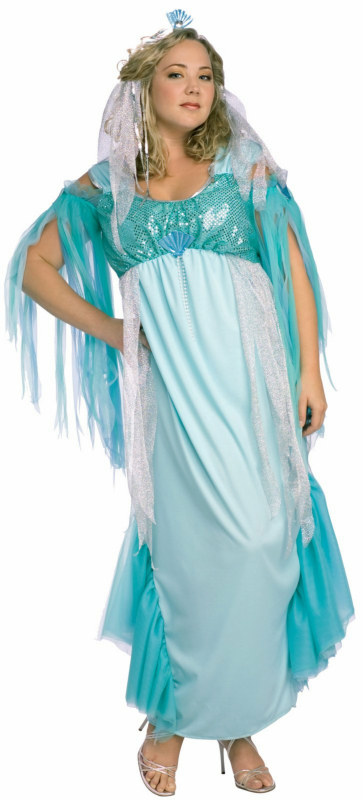 Queen of the Sea Plus Adult Costume - Click Image to Close