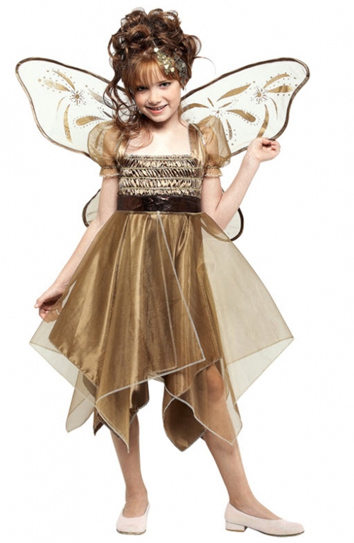 Metallic Copper Fairy Child Costume Small