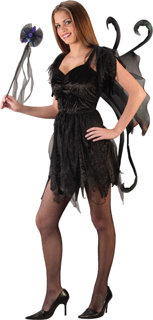 Hot Fairy (Black ) Teen Costume - Click Image to Close