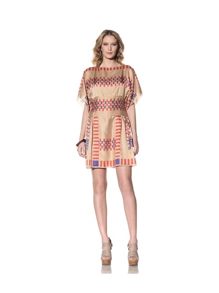 Anna Sui Women's Ikat Printed Dress (Beige)