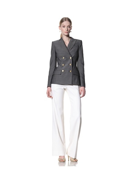 Bill Blass Women's Double Breasted Blazer (Black/White)