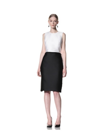 Bill Blass Women's Knee-Length Sleeveless Dress (White/Black)