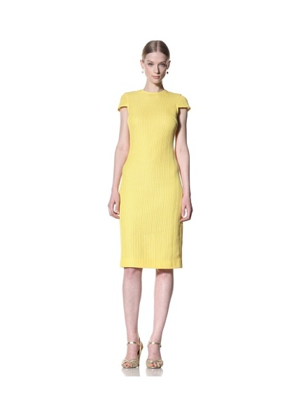 Bill Blass Women's Knee-Length Dress with Open Back (Yellow)