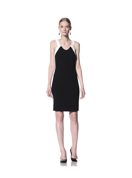 Bill Blass Women's Contrast Halter Dress (Black/White)