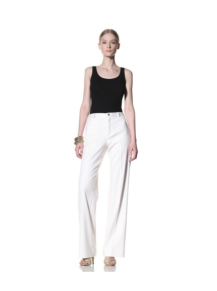 Bill Blass Women's Straight Leg 4 Pocket Pant (White)