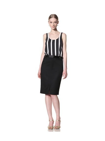 Bill Blass Women's Tuxedo Pencil Skirt (Black)