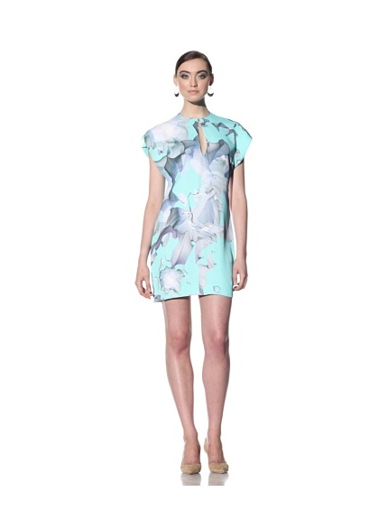 Boudicca Women's Floral Print Split Dress (Turquoise)