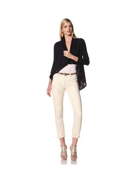 Catherine Malandrino Women's Drop Neck Burnout Jacket (Midnight)