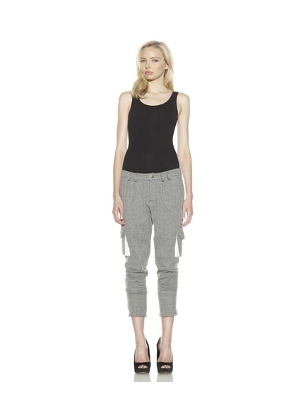 David Lerner Women's Rollup Cargo Sweatpants (Black/Camel)