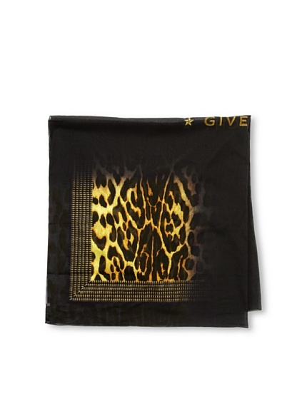 Givenchy Women's Shaded Leopard Scarf, Black