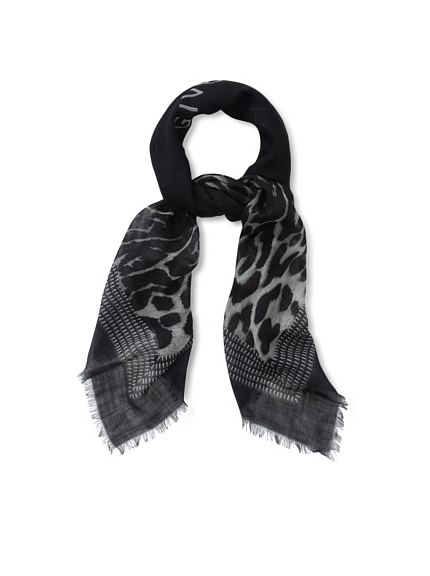 Givenchy Women's Shaded Leopard Square Scarf (Black)