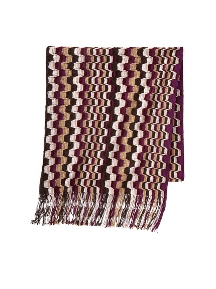 Missoni Women's Blocked Stripe Scarf, Purple/Brown