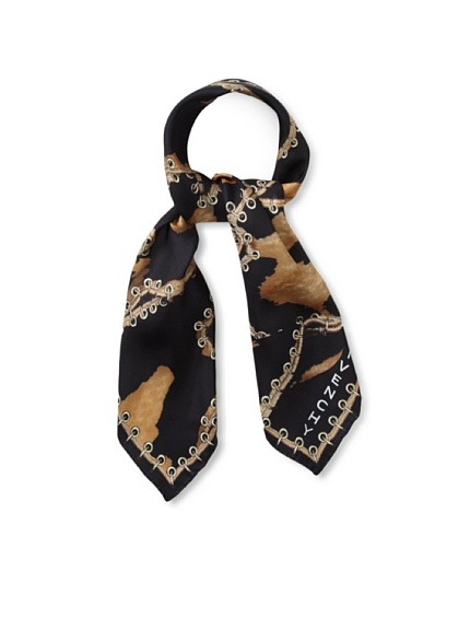 Givenchy Women's Leopard Laced Square Scarf (Black)