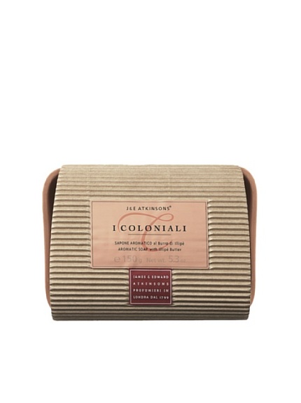 I Coloniali Set of Two Aromatic Illipe Butter Soaps and Soap Dish, 5.3 oz. each