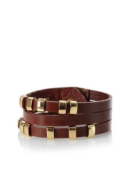 Linea Pelle Sliced Cuff with Sliders, Cognac