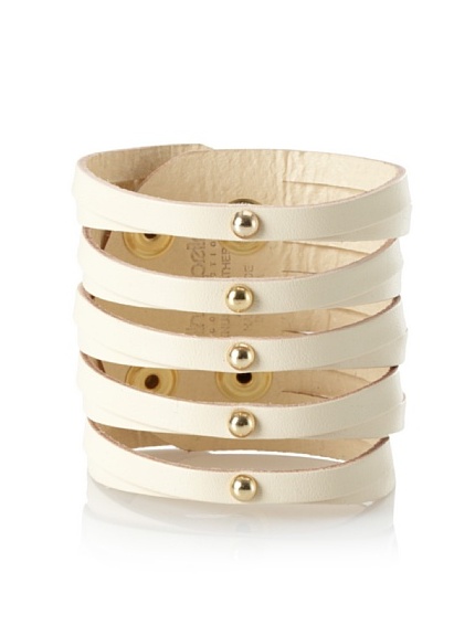 Linea Pelle Sliced Cuff with Dome Studs, Vanilla