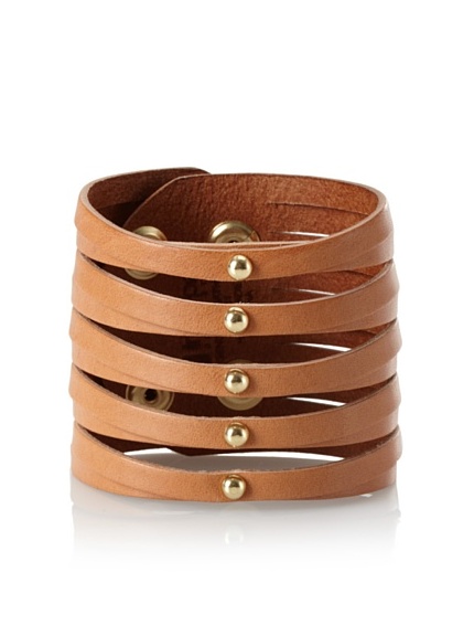 Linea Pelle Sliced Cuff with Dome Studs, Natural