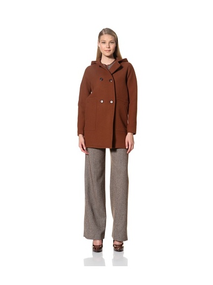 MARTIN GRANT Women's Hooded Duffle Coat (Chestnut)