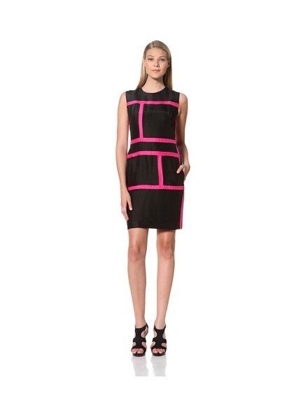 MARTIN GRANT Women's Rectangle Dress (Black/Fuchsia)