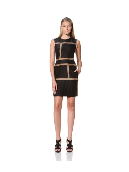 MARTIN GRANT Women's Rectangle Dress (Black/Mocha)