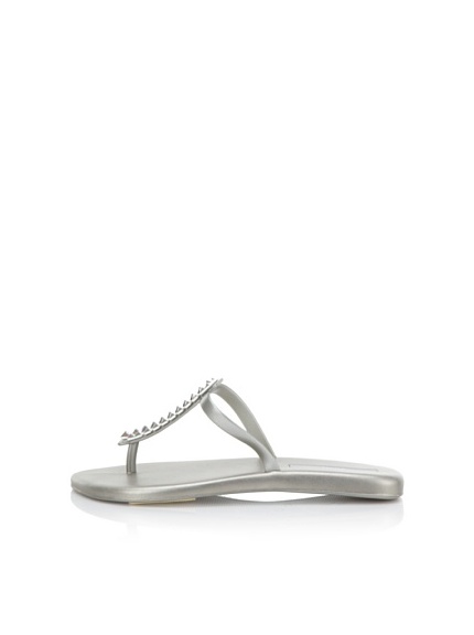 Melissa Women's Sin + Make a Wish Flat Thong Sandal (Silver)