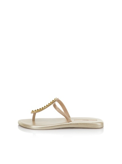 Melissa Women's Sin + Make a Wish Flat Thong Sandal (Gold)