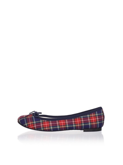 REPETTO Women's BB Tartan Ballet Flat (Navy)