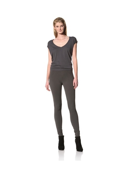 RICK OWENS Women's Ribbed Trim Legging (Dark Dust)