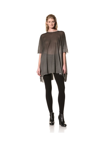 RICK OWENS Women's Poncho Top (Black/White)