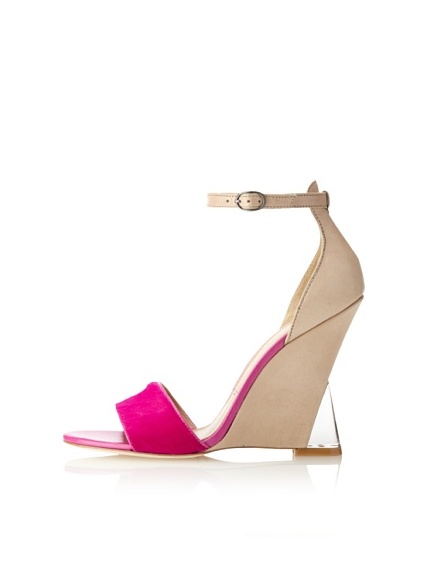 Sigerson Morrison Women's Dali Wedge Sandal (Tortora-Fuchsia)