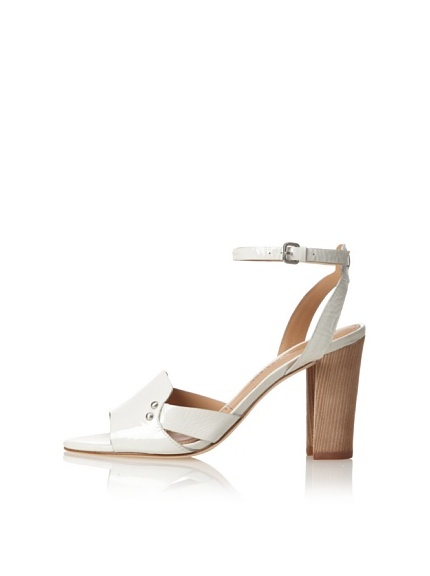 Sigerson Morrison Women's Bunch Ankle-Strap Sandal (Bone Patent)