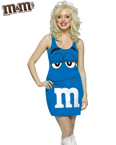 M&M Tank Dress Blue Adult Costume - Click Image to Close