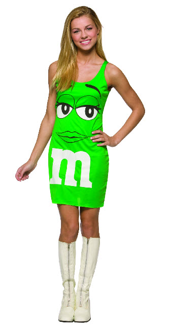 Green M&M Tank Dress Costume - Click Image to Close