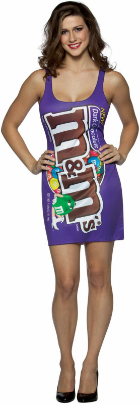 M&M's Dark Chocolate Tank Dress Adult Costume - Click Image to Close