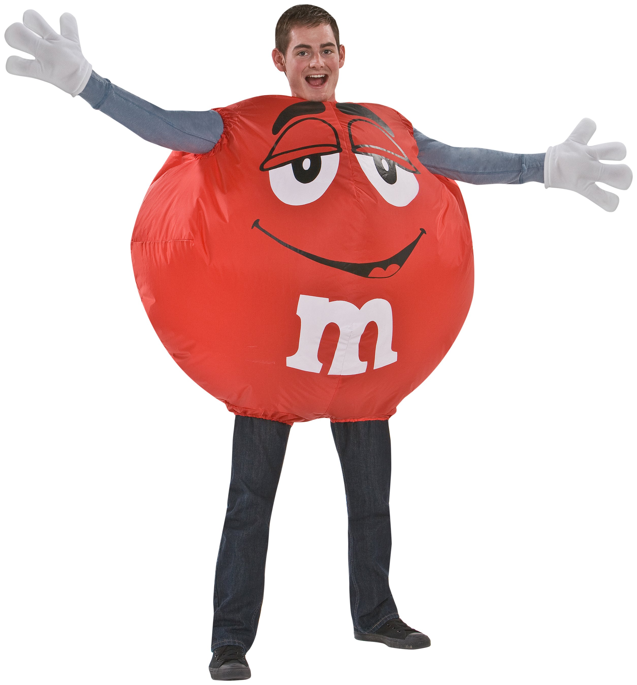 Red M&M Inflatable Adult Costume - Click Image to Close