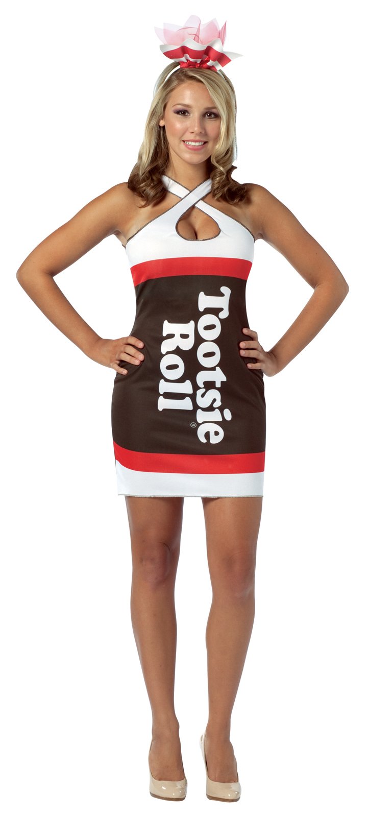 Tootsie Roll Teardrop Dress Adult Costume - Click Image to Close