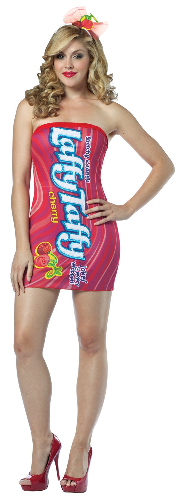 Laffy Taffy Tube Dress Adult Costume - Click Image to Close