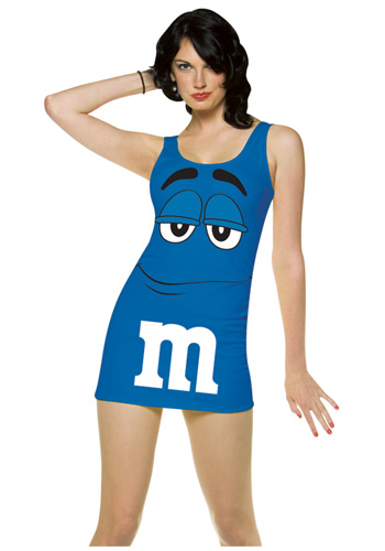 Womens Blue M&M Costume - Click Image to Close