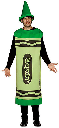Adult Green Crayon Costume - Click Image to Close