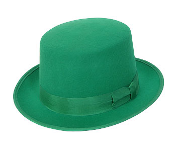 Green Wool Top Hat - Click Image to Close
