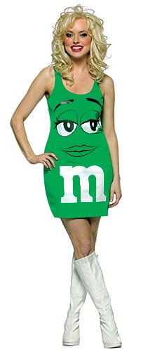 Womens Green M&M Costume - Click Image to Close