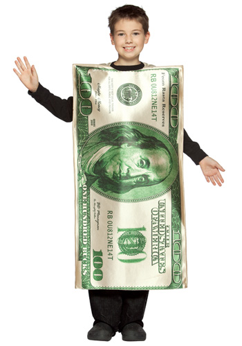 Kids 100 Dollar Bill Costume - Click Image to Close