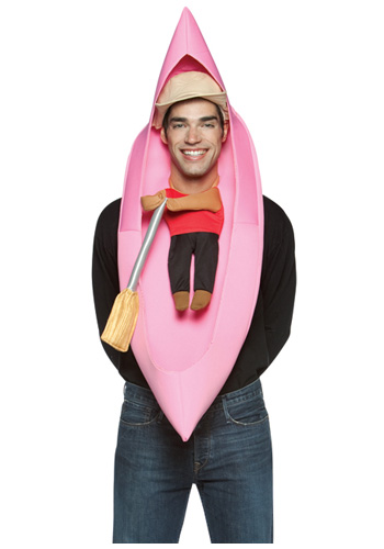 Little Man in a Canoe Costume - Click Image to Close