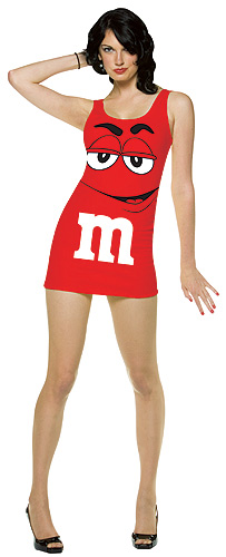 Womens Red M&M Costume - Click Image to Close