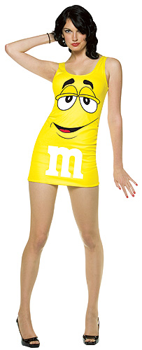 Womens Yellow M&M Costume - Click Image to Close