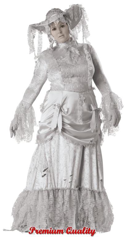 Ghostly Lady Plus Size Adult Costume - Click Image to Close