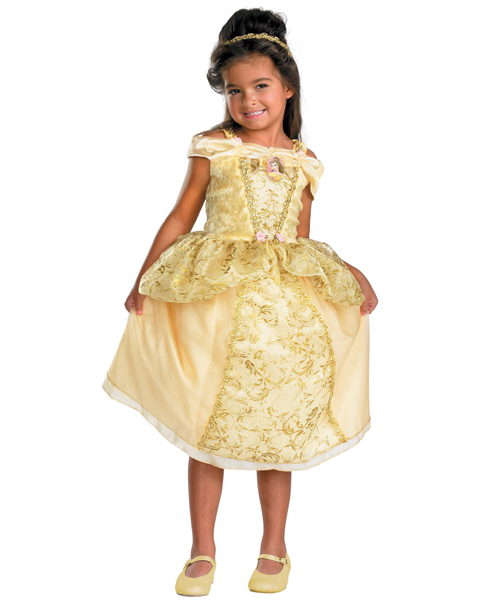 Girls Disney Deluxe Belle Costume - Click Image to Close