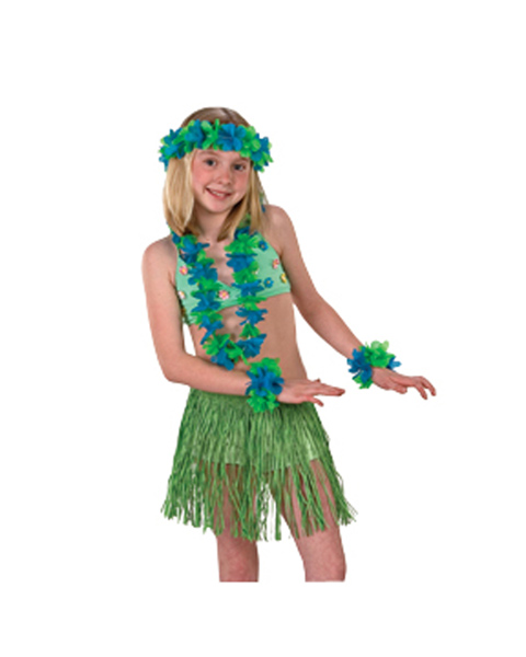 Green Mini Skirt Set Costume for Child - Click Image to Close