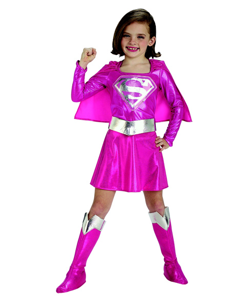 Pink Supergirl Costume for Girl - Click Image to Close